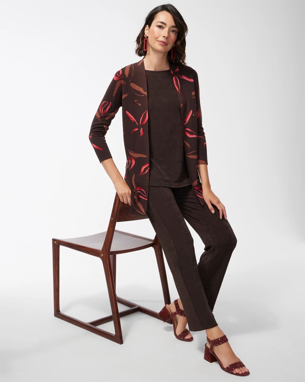 Travelers Collection Floral Cardigan