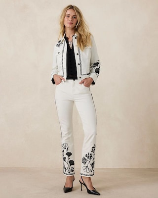 Ginkgo Girlfriend Cropped Flared Jeans