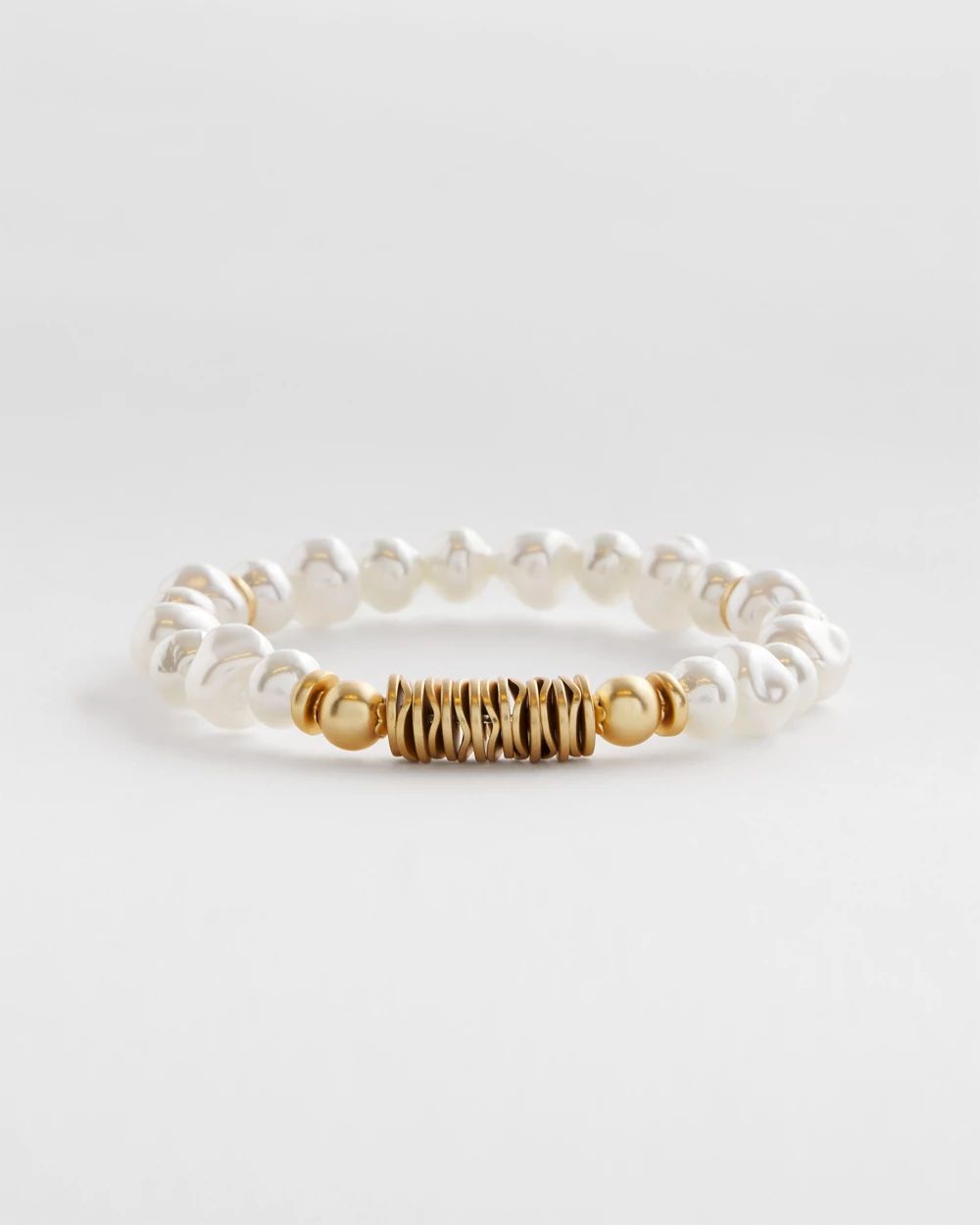Modern Pearl Gold Tone Hero Bracelet