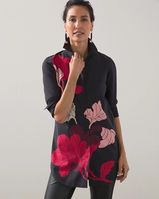 No Iron Stretch Foliage Tunic