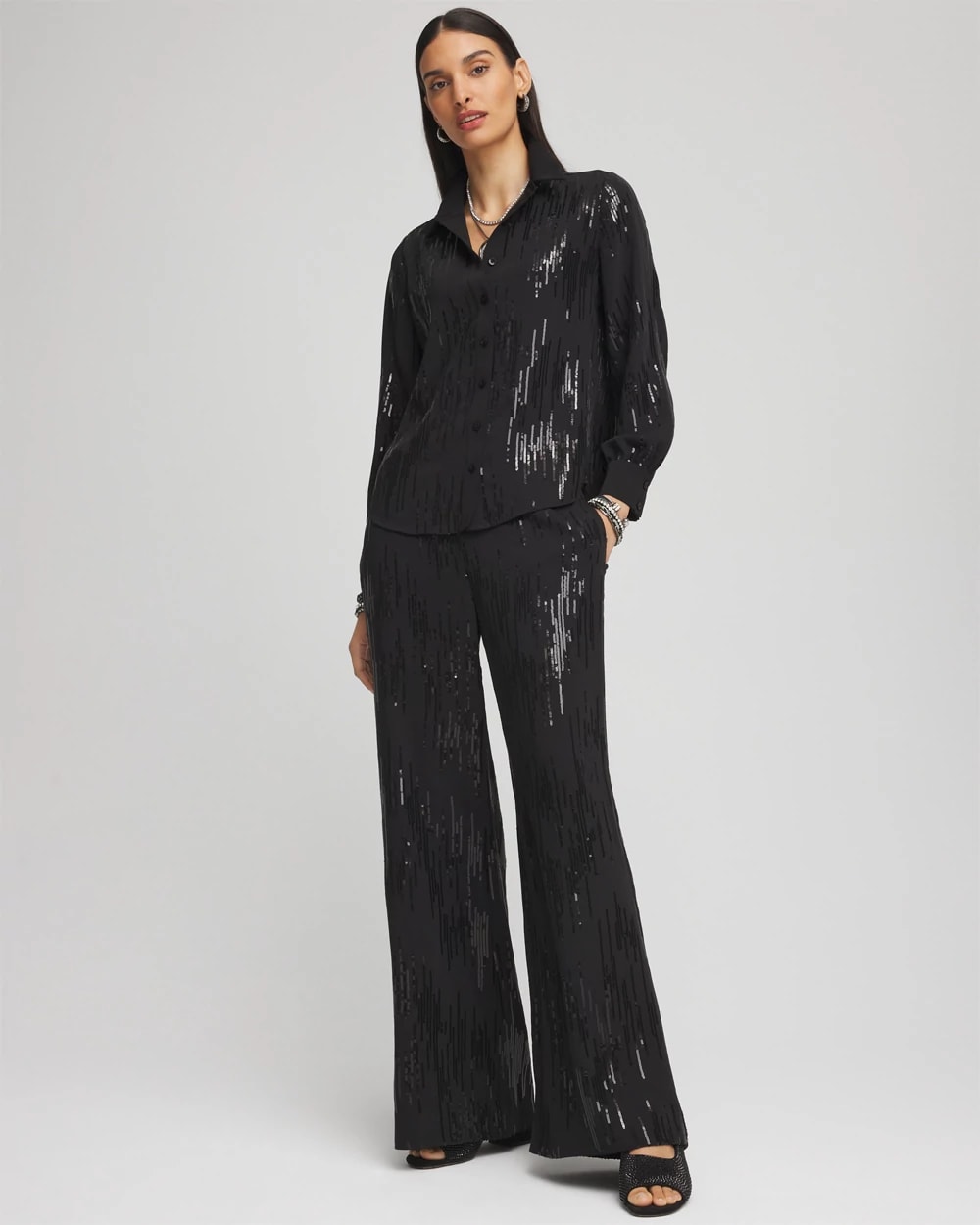 Sequin Wide Leg Pants