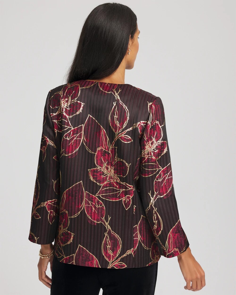 Travelers™ Collection Jacquard Foiled Floral Jacket