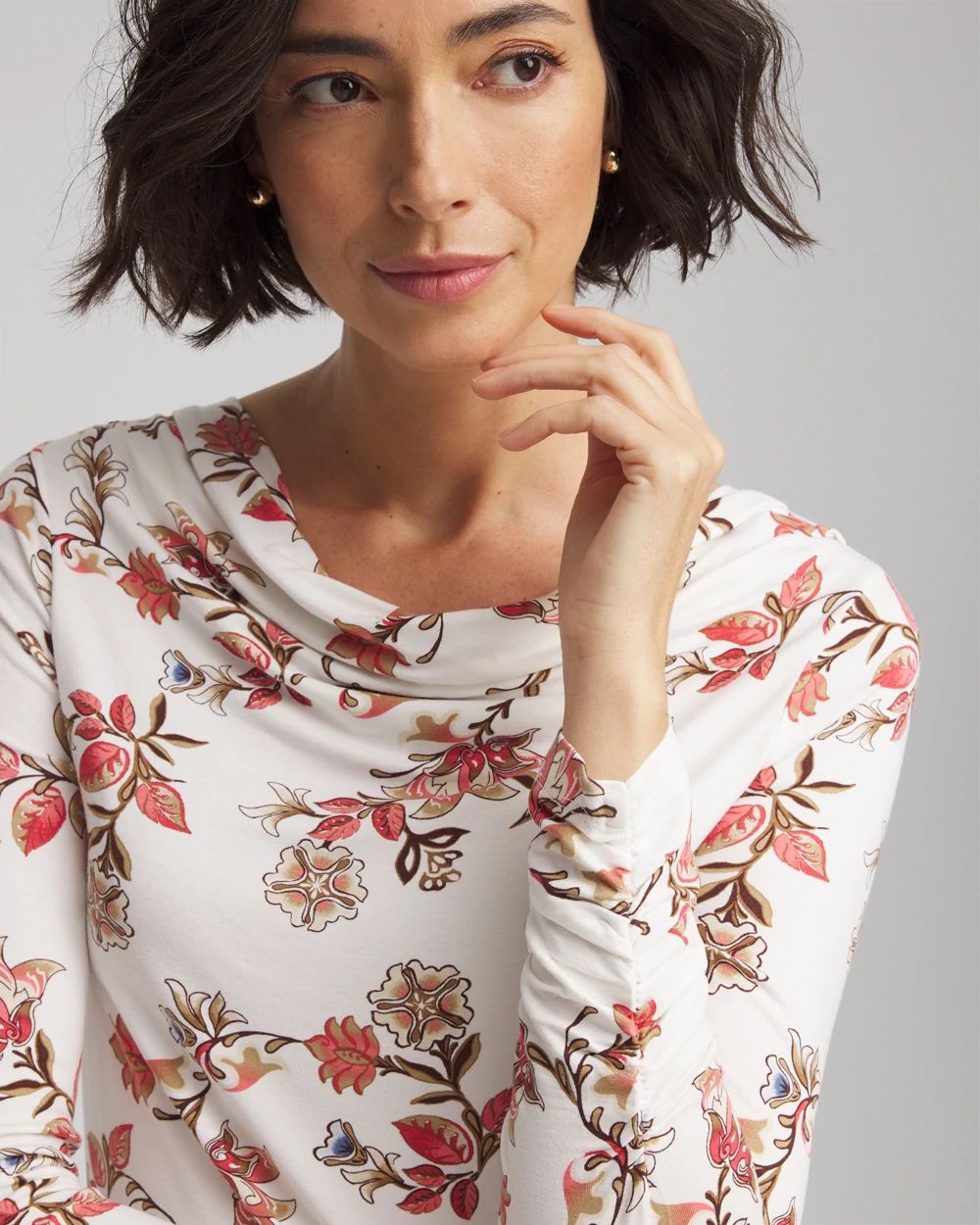 Touch of Cool™ Long-Sleeved Cowlneck Tee