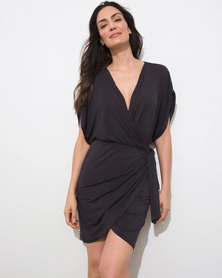 Gottex Black Surplice Swim Coverup