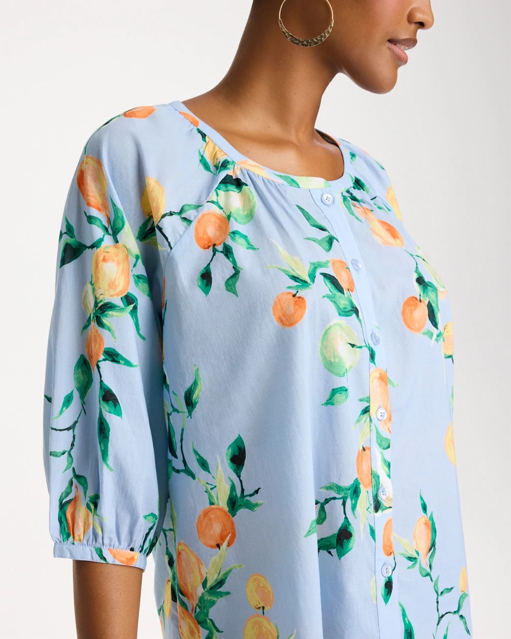 Cotton Voile Printed Blouse