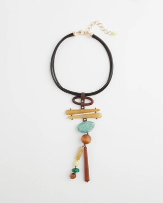 Leather Y-Drop Pendant Necklace