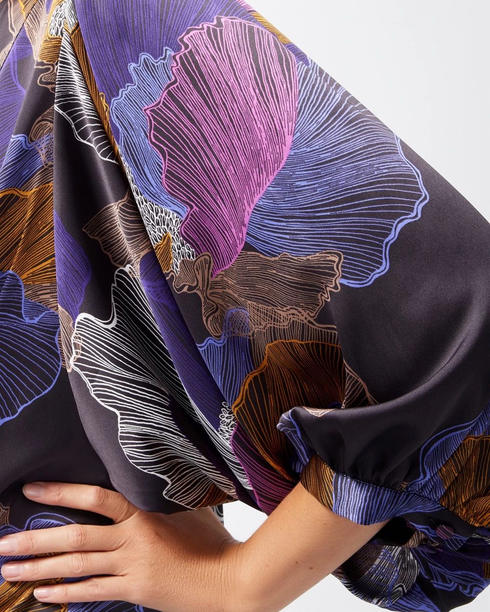 Abstract Print Tie-Front Shirt