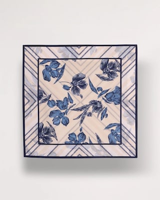 Striped Floral Square Scarf click to view larger image.