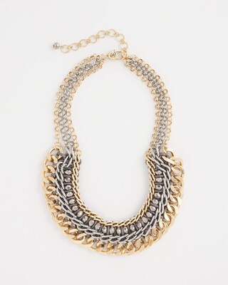 Mixed-Metal Chain Collar Necklace click to view larger image.