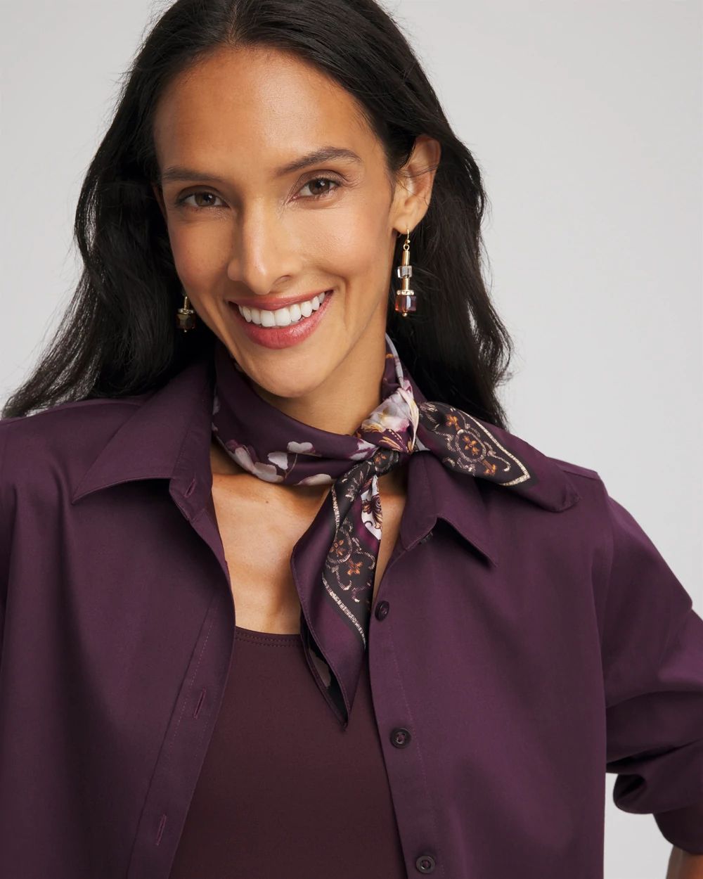 Frosty Floral Square Neckerchief Scarf