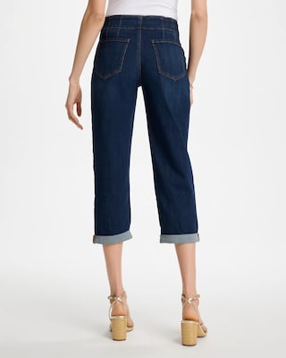 Pull-On Boyfriend Cropped Jeans click to view larger image.