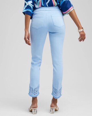 Eyelet Tulip Hem Pull-on Ankle Jeggings click to view larger image.