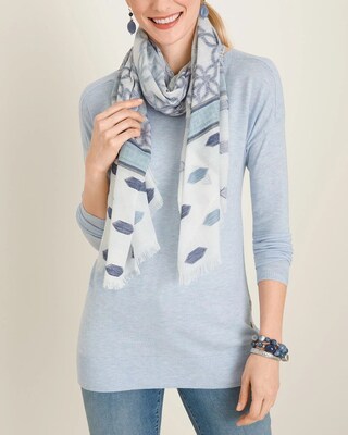 Geometric Floral Dot Oblong Scarf