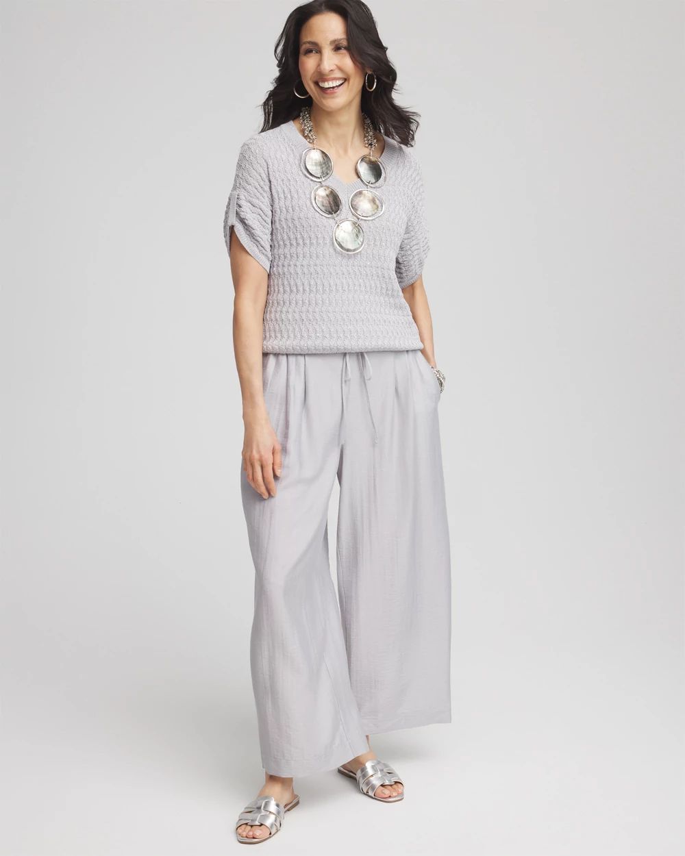 Lightweight Wide Leg Cropped Pants