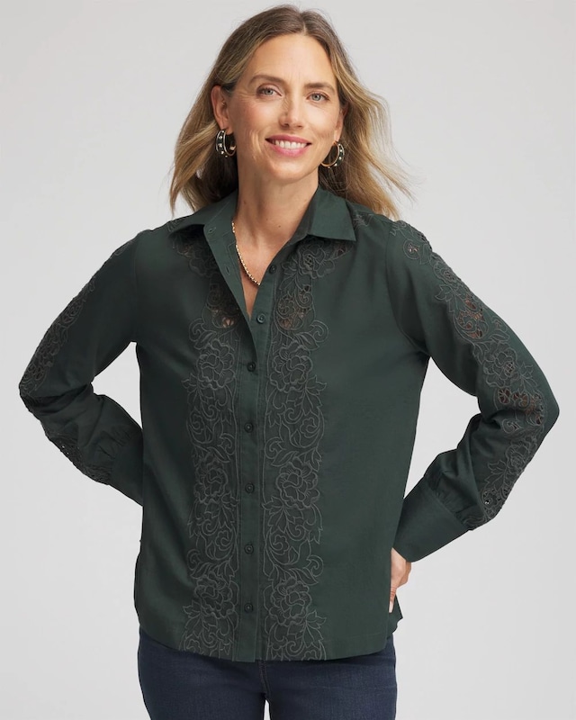Lace Cotton Voile Shirt
