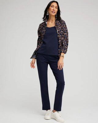 No Iron™ 3/4 Sleeve Mosaic Print Shirt