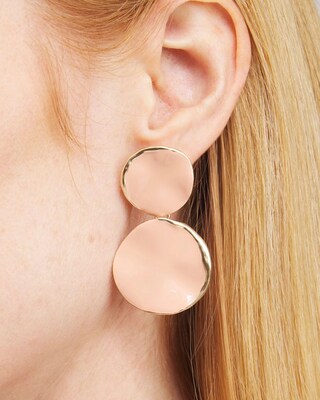 Pink Round Drop Earrings