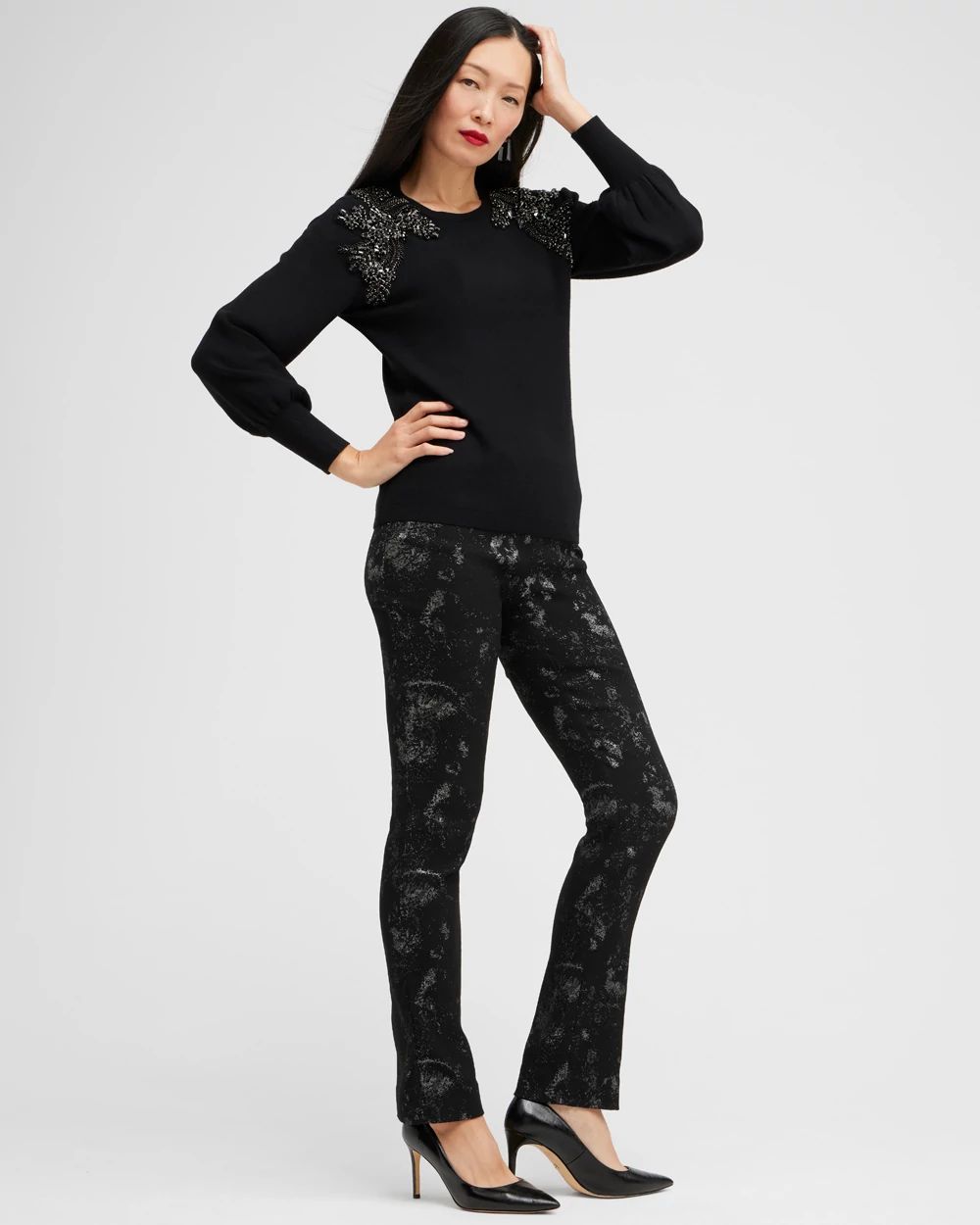Gem Embellished Pullover Sweater