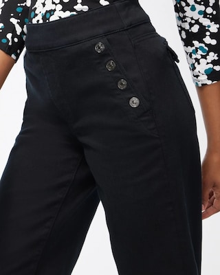 Pull-On Wide Leg Ankle Jeans click to view larger image.