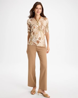 Ella Printed Short-Sleeve Sweater click to view larger image.