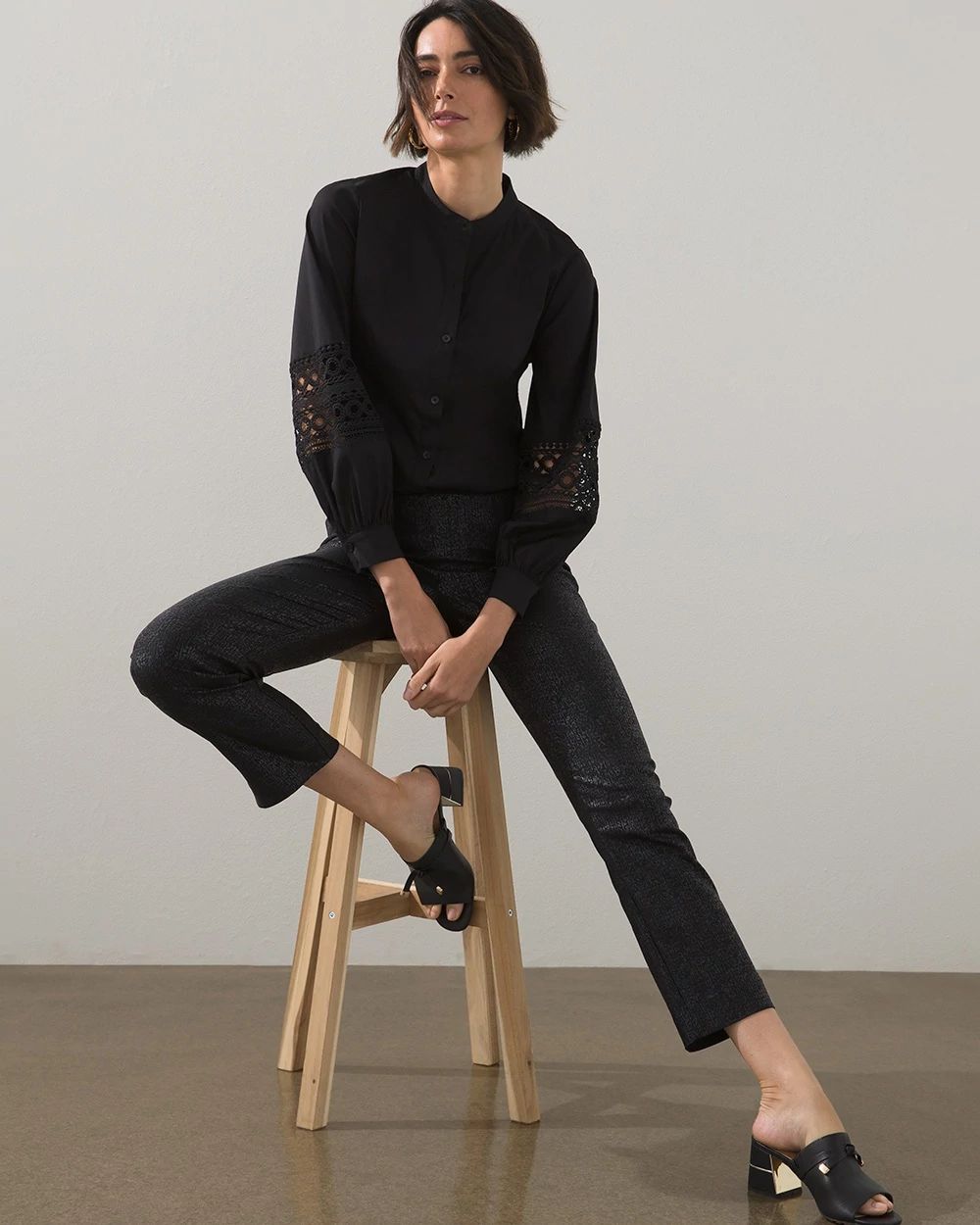 Brigitte Textured Ankle Pants