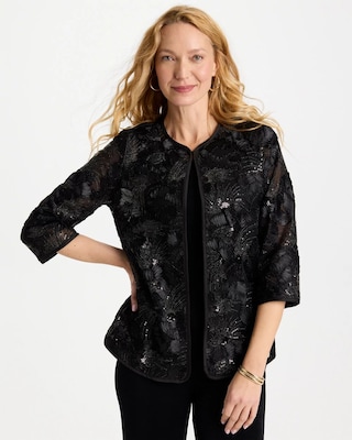 Travelers™ Collection Sequin Mesh Soutache Jacket