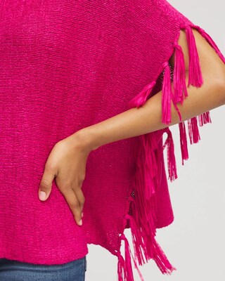 Fringe Knit Poncho click to view larger image.