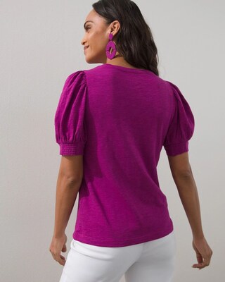 Puff Sleeve Slub Tee