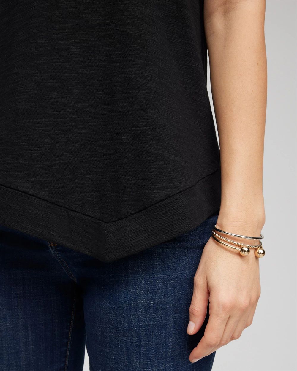 Asymmetrical Elbow Sleeve Tee