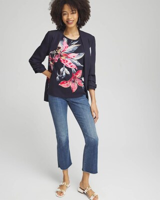 Floral Jewel Neck Tee