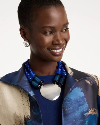 Double-Strand Resin Pendant Necklace click to view larger image.