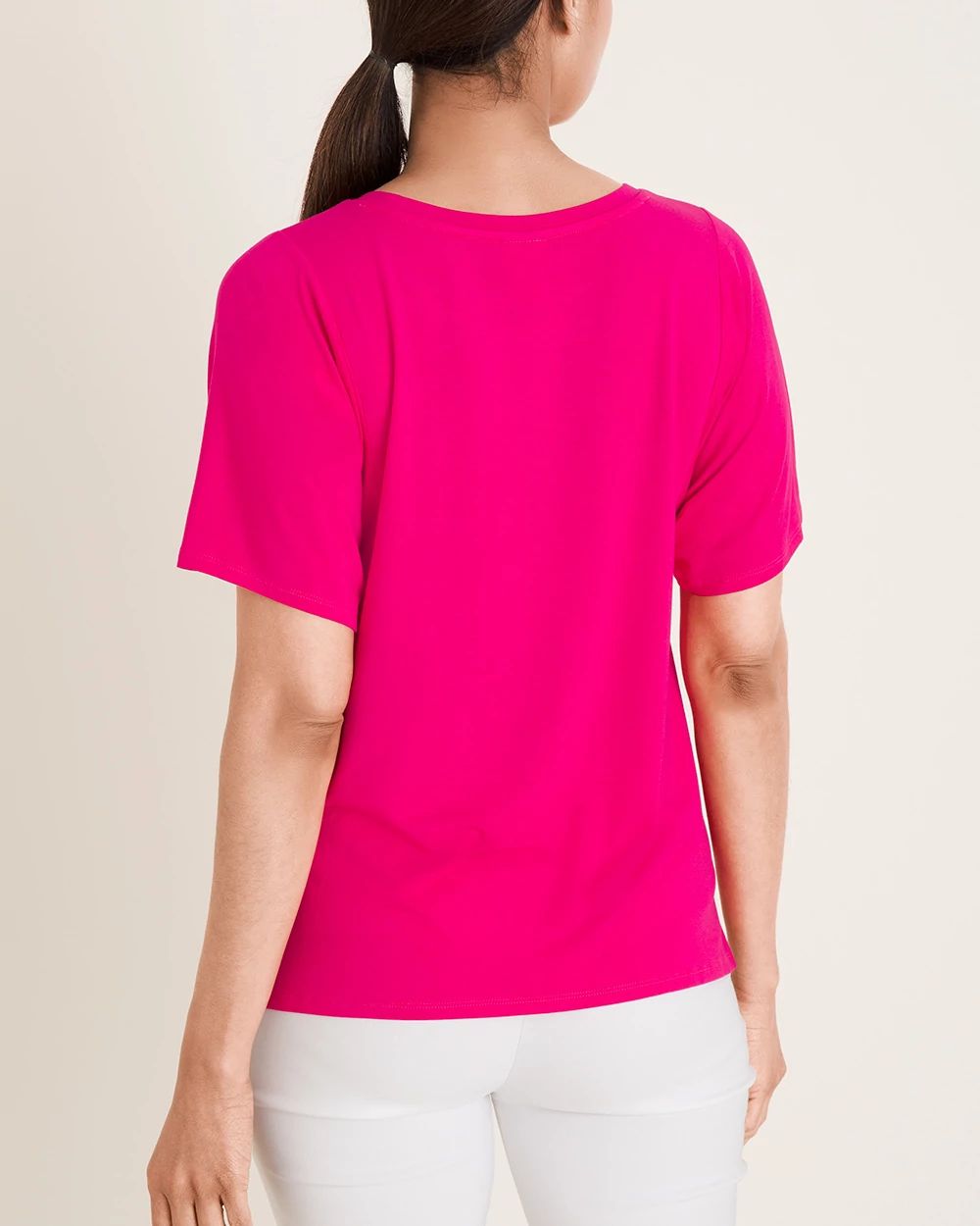 Touch of Cool Floral Kimono-Sleeve Tee