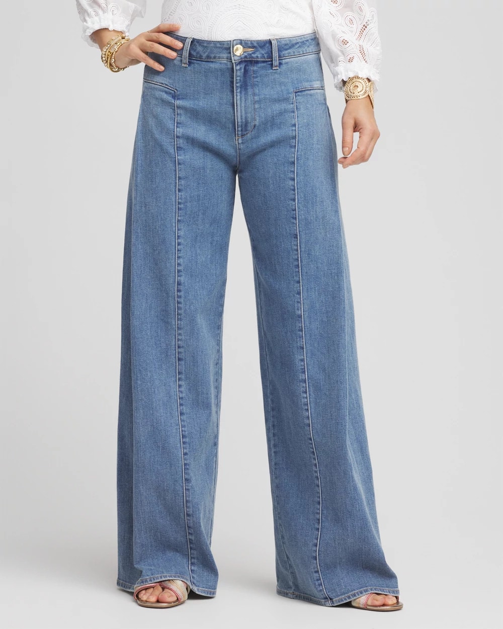 Drape Wide-Leg Jeans