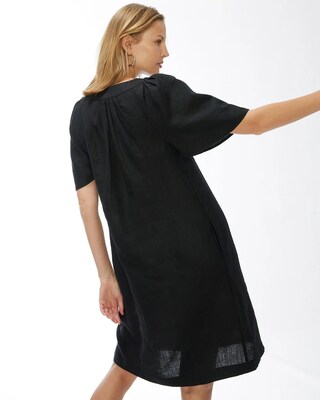 Linen Flutter Sleeve Dress