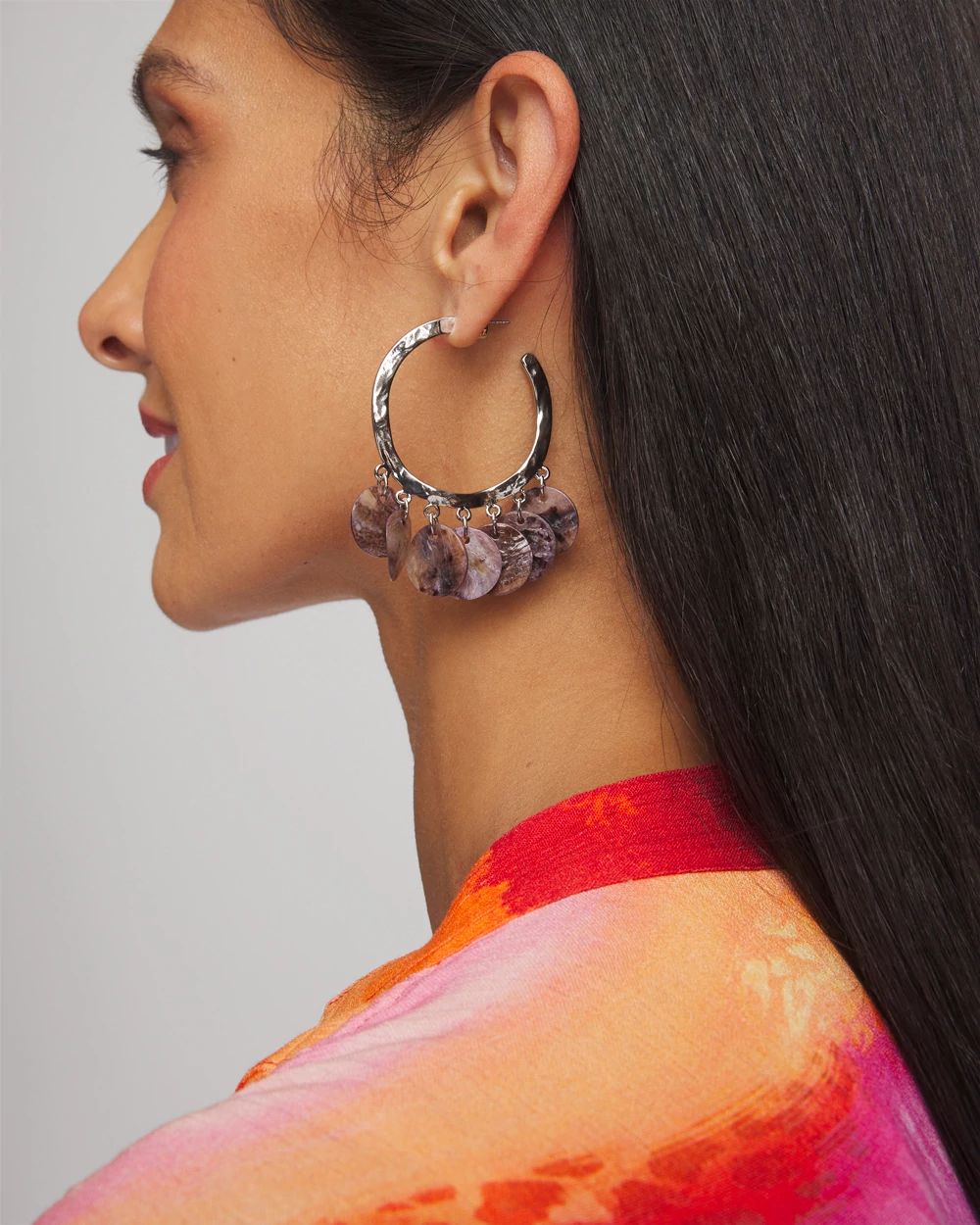 Purple Pearlescent Oyster Earrings click to view larger image.