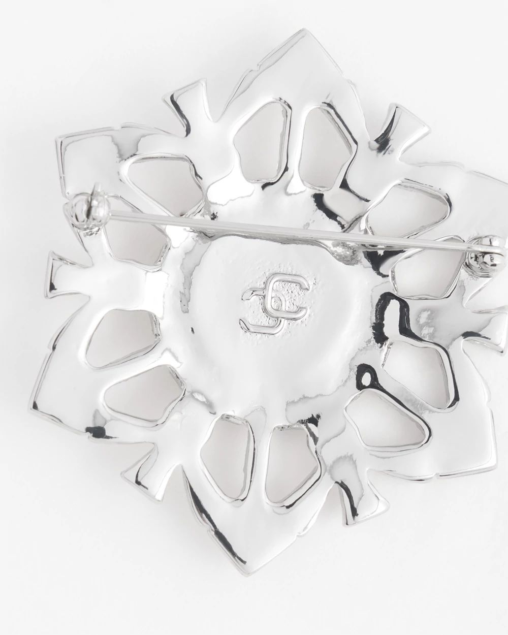 Mixed Metal Snowflake Brooch