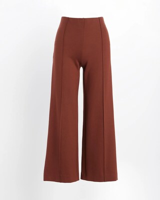 Ponte Pintuck Wide Leg Ankle Pants