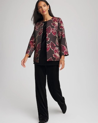 Travelers™ Collection Jacquard Foiled Floral Jacket click to view larger image.