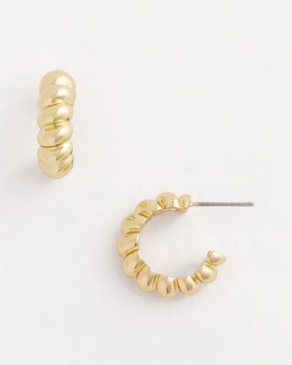 No Droop® Goldtone Twisted Hoop Earrings click to view larger image.