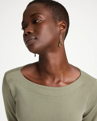 Stretch Cotton Boatneck Tunic click to view larger image.