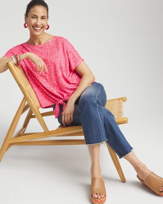 Linen Reef Tie Front Tee