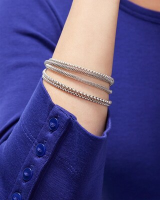 Silver Tone Multistrand Magnetic Bracelet
