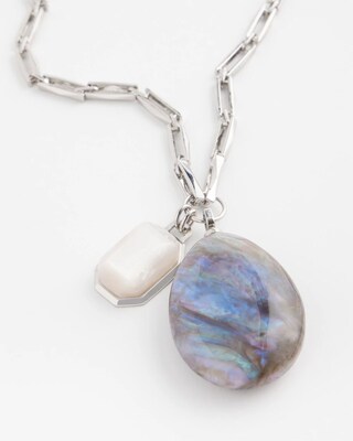 Faux Opal Pendant Necklace click to view larger image.