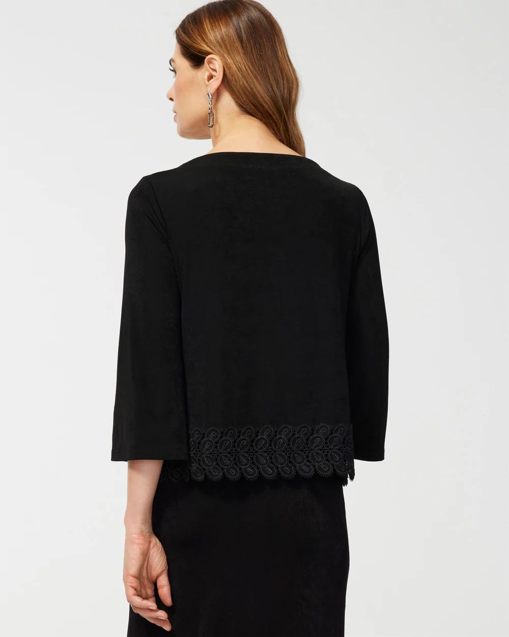 Travelers Lace Hem 3/4 Sleeve Top