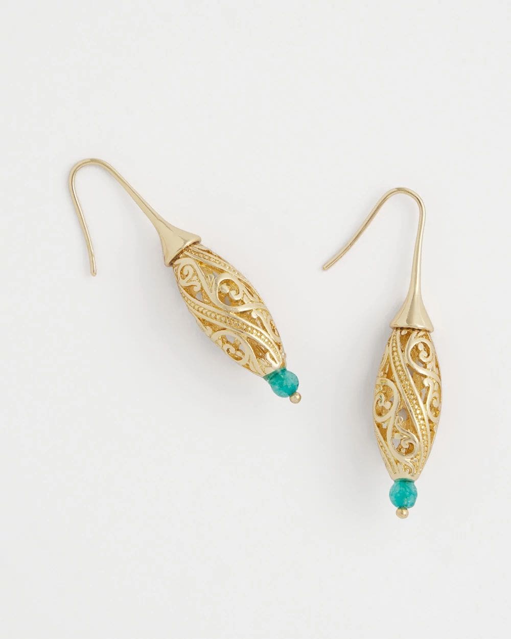 Gold Lantern Drop Earrings click to view larger image.