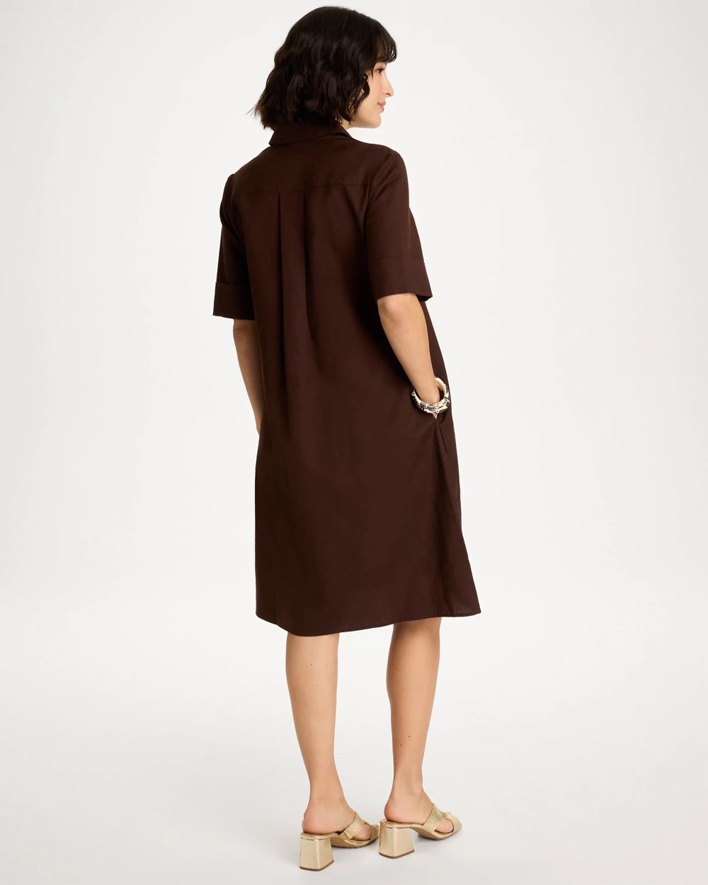 Embellished Linen Popover Dress click to view larger image.