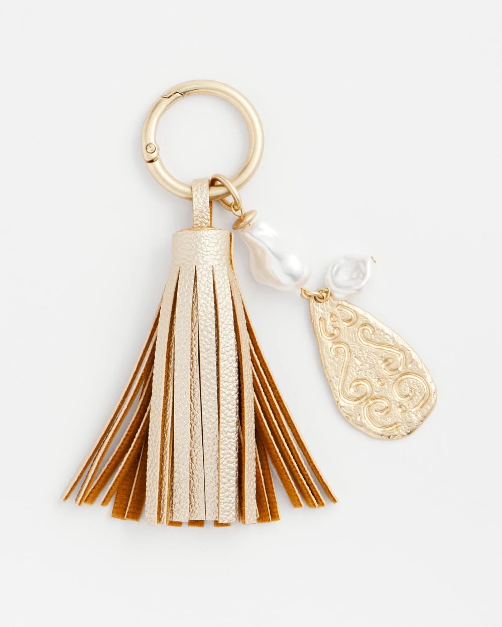 Faux Leather Tassel Bag Charm