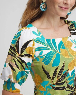 Palm Print Square Neck Top click to view larger image.