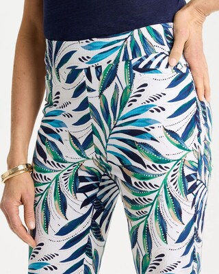 Palm Print Brigitte™ Slim Pull-On Crop Pant click to view larger image.