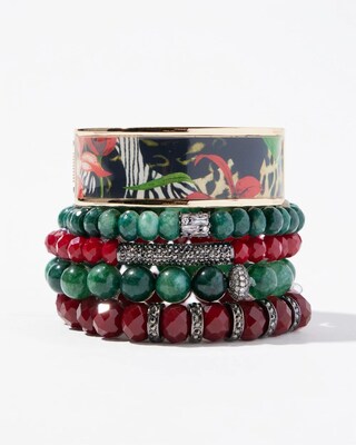 Mixed Print Bangle Bracelet